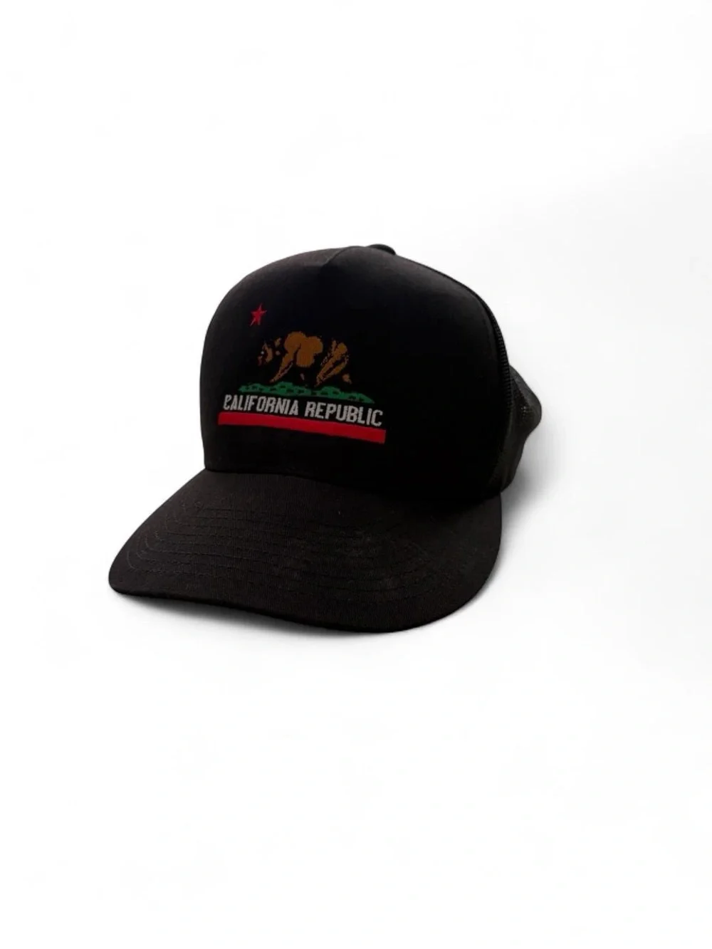 California Republic Black Baseball Cap - California Republic Logo